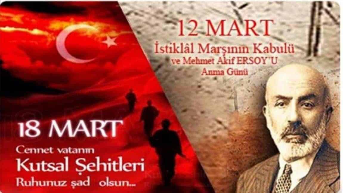 12 Mart İstiklal Marşı'nın Kabulü ve 18 Mart Çanakkale Zaferi Okulumuzda Kutlandı